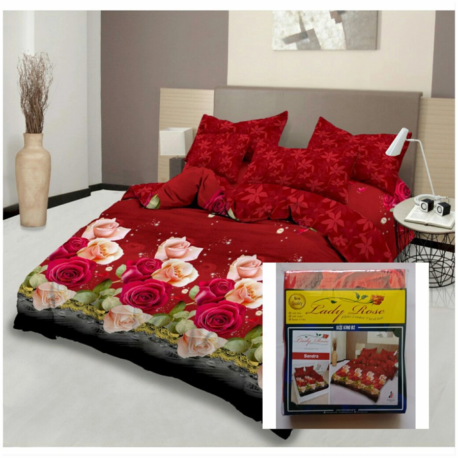 Sprei Lady Rose Ukuran 180x200 Motif Sandra