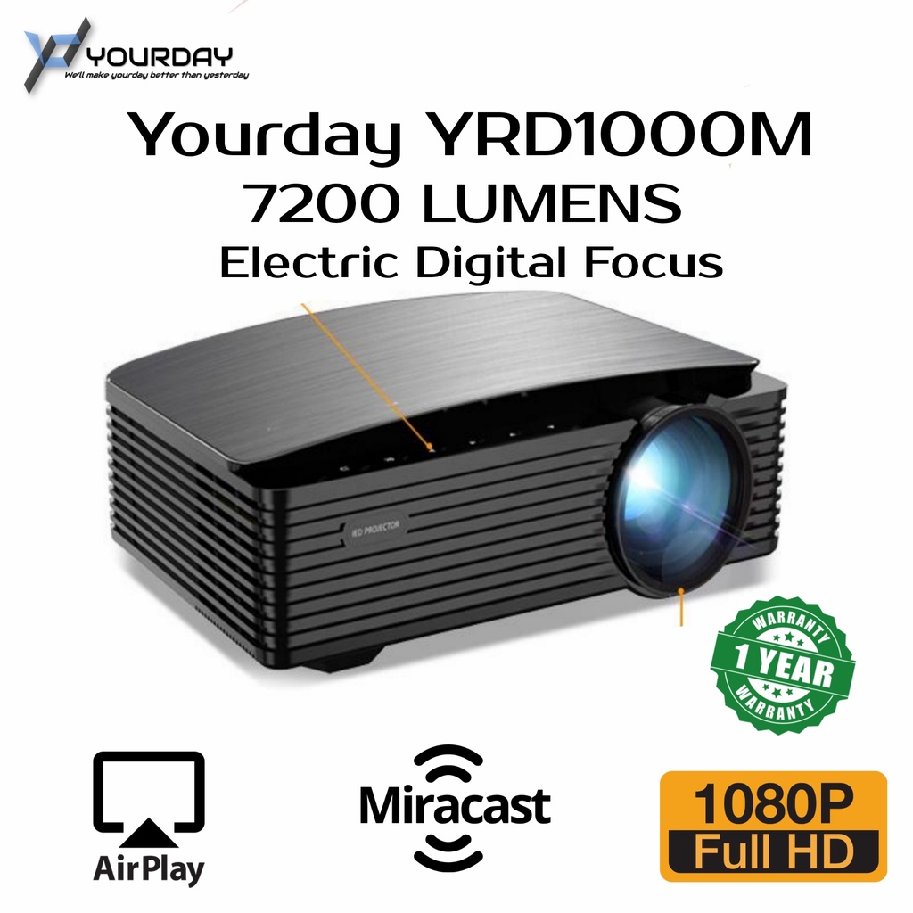 Yourday YRD1000M Proyektor LED Projector Miracast Wifi