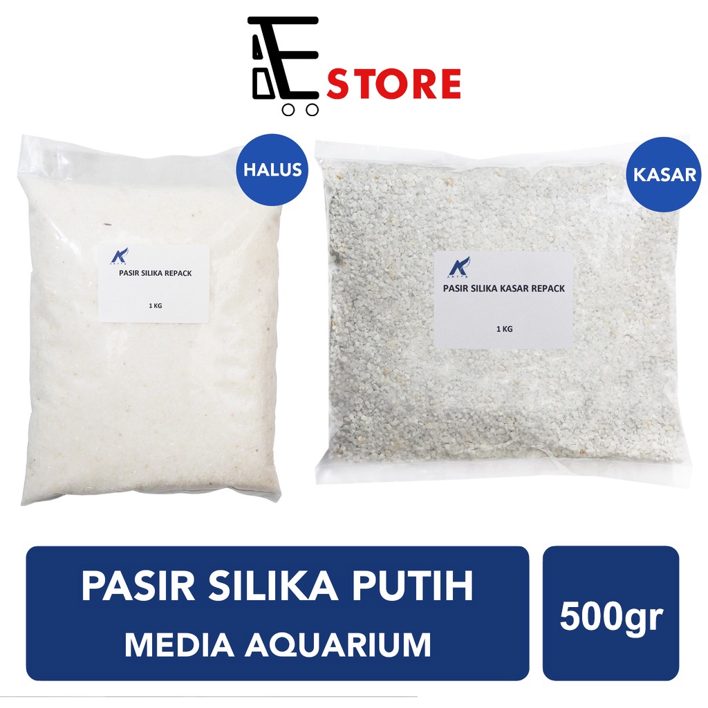 PASIR SILIKA PUTIH AQUARIUM AQUASCAPE 500 GR/ PASIR SILIKA HALUS / PASIR AIR TERJUN