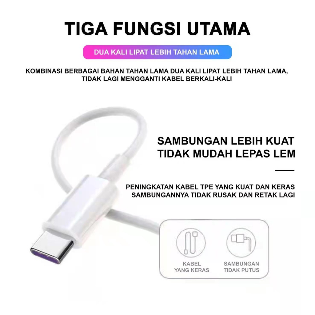 Kabel data pengisian flash 5A 2A iPhone Android kabel data tipe-c kabel data tiga kepala Kabel data untuk Xiaomi, Huawei, OPPO