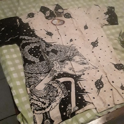 Hem Kemeja Batik Hitam Etnik Wayang M L Xl Xxl Pekalongan Murah Bayar Ditempat