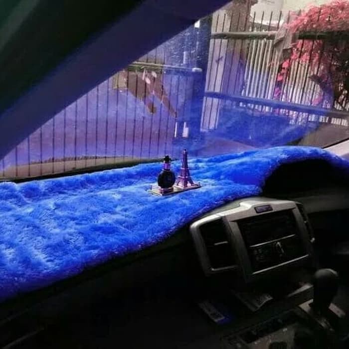 45X150 Cm Biru Tua Blue Alas Bulu Dashboard Mobil Aksesoris Interior