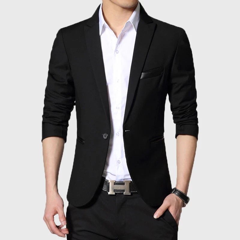 BLAZER HITAM PRIA SLIMFIT SEMI FORMAL JULIO FULL BLACK SINGLE BUTTON ORIGINAL NIKAYU HIGH TWIST PREMIUM BLACK (S,M,L,XL)