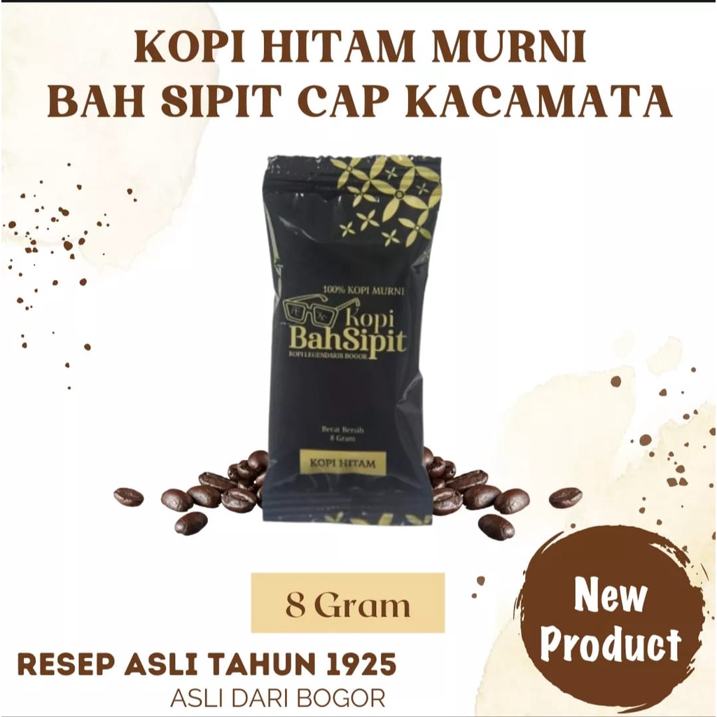 

KOPI TANPA GULA Bah Sipit Cap Kacamata 1 Pack Isi 20 Bks x 8gr Kopi Legend Khas Kota Bogor