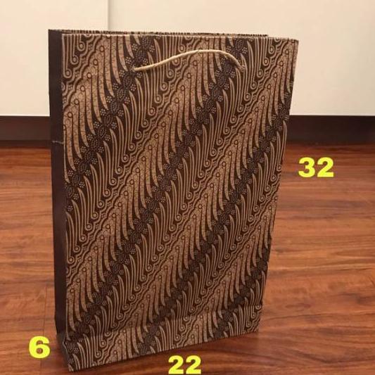 

➼ Paperbag 22x6x32 Coklat Batik Motif Tas Kertas Tas Tali Goodie Bag Shopping ☊