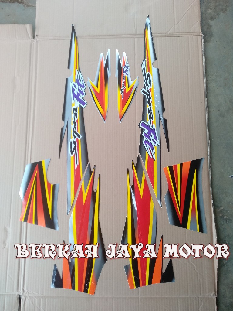 STICKER STRIPING LIS MOTOR SUPRA FIT LAMA TAHUN 2005 HITAM SILVER