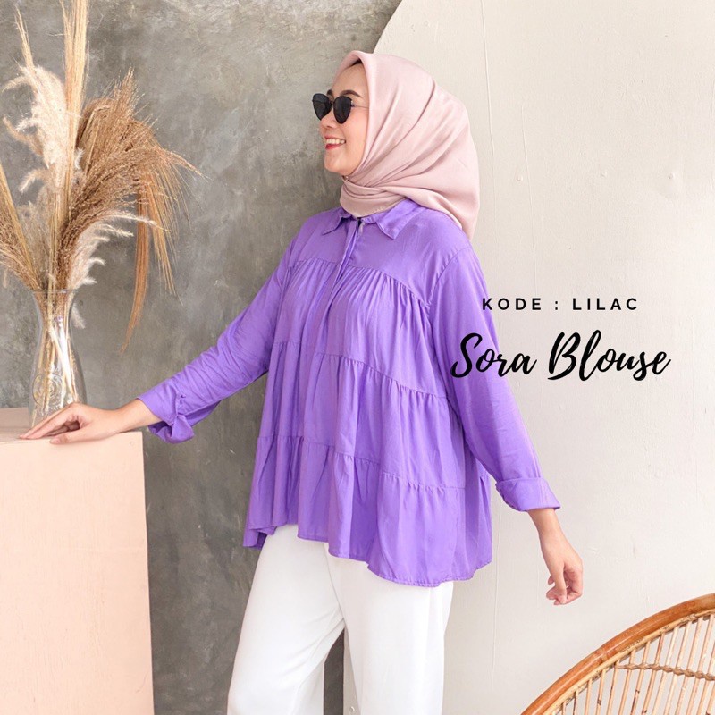CS-(PROMO) MURAH MERIAH SORA BLOUSE/KEMEJA KEKINIAN/KEMEJA MURAH/KEMEJA WANITA