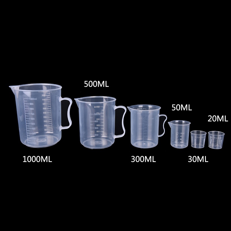 {LUCKID}20/30/50/300/500/1000ML Plastic Measuring Cup Jug Pour Spout Surface Kitchen,