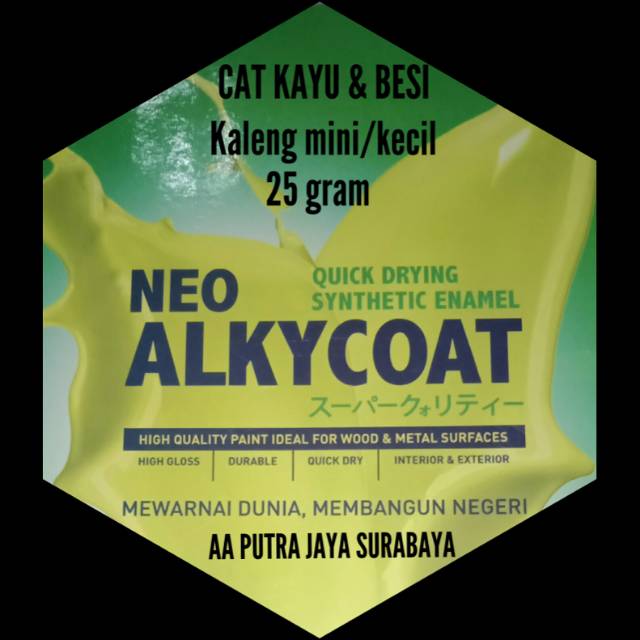 

Cat kayu dan besi Alkycoat 25 gram mini
