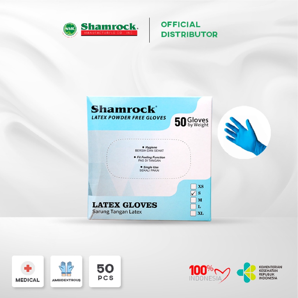 Shamrock Color Latex Gloves - Powder Free
