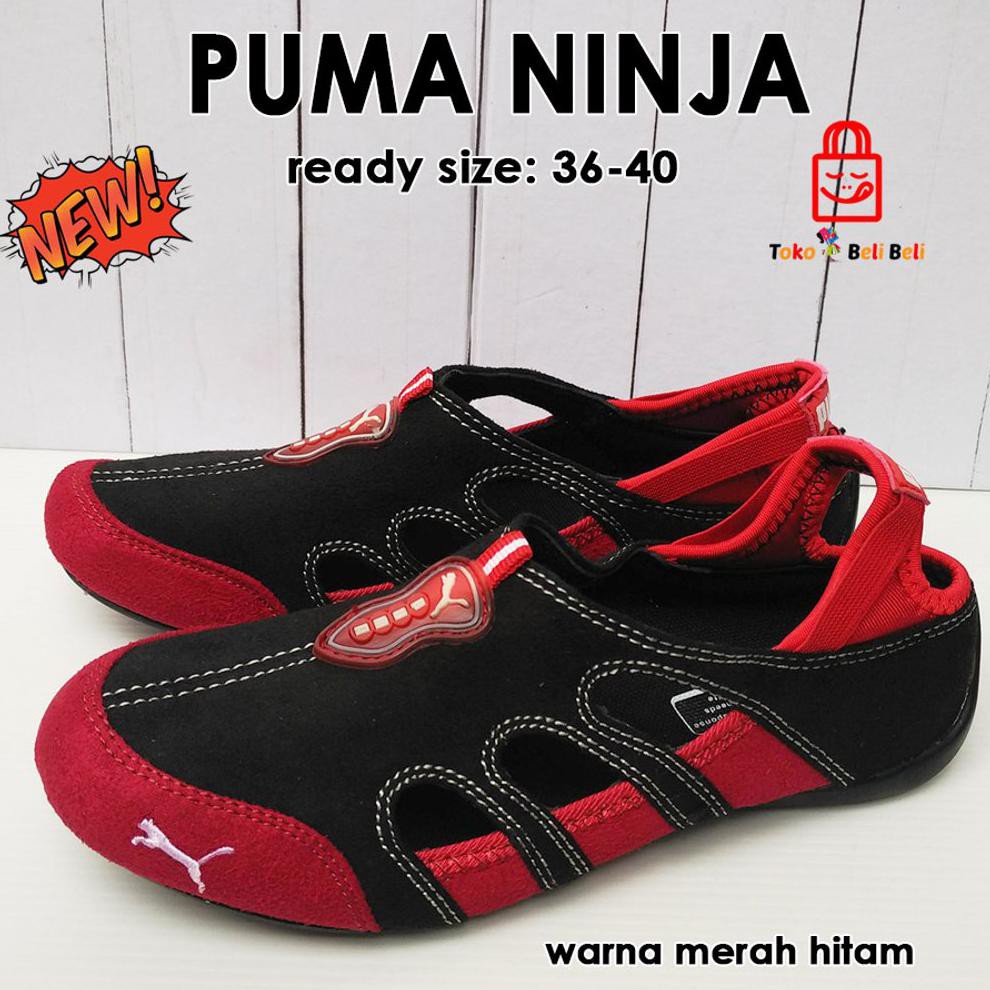 Sepatu Puma Ninja Wanita Import - Merah Hitam / Flat Shoes Women / Sepatu Import / Sepatu Wanita /