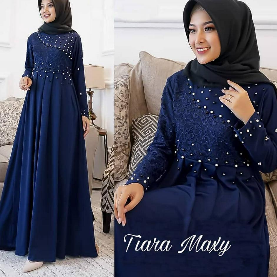 {FJ.21Jl22х} MS Tiara Maxi Gamis Panjang Wanita Muslimah / Gamis Brukat2020 Matt Mosscrepe mix Bruka