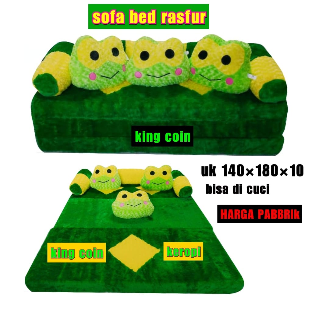 Sofabed Bulu Karakter Kasur Busa Sofa Bed Lipat Karakter Minimalis Anak Doraemon Hellokitty Mickey
