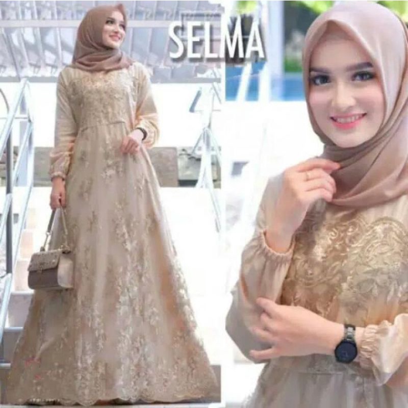 Baju Gamis dewasa brukat Selma dres