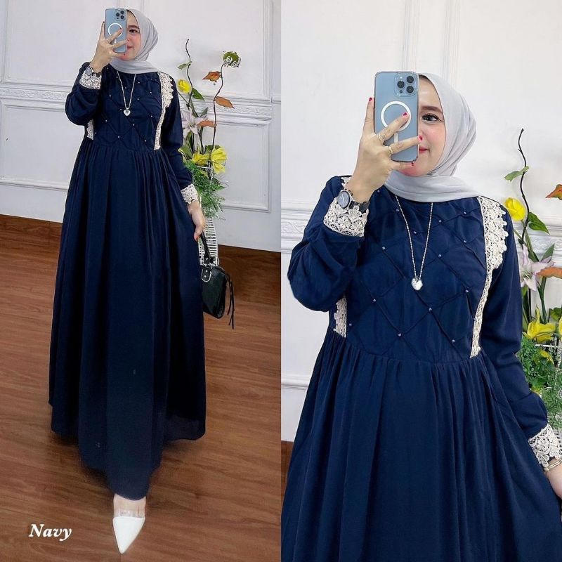 DRESS MUSLIM, baju wanita, dress, gamis, Baju gamis, fashion wanita, Alika dress