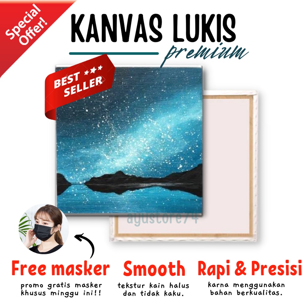 

kanvas lukis kecil ukuran 20x20 / KANVAS LUKIS ANAK SD MURAH / KANVAS PREMIUM FREE MASKER