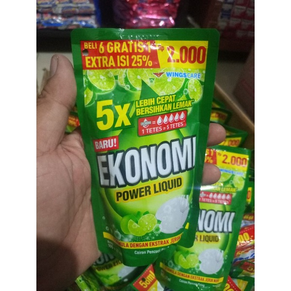 Ekonomi Power Liquid 105ml (6 bonus 1) / Ekonomi Pencuci Piring 2000