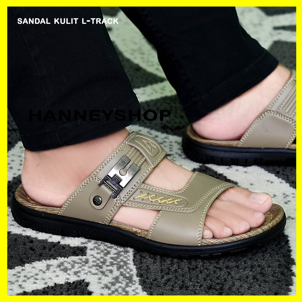 Sandal davis03 Sandal pria dewasa model slop nyaman dan milenial Upper kulit snadal lebaran keren pria slide terlaris flip flop ringan