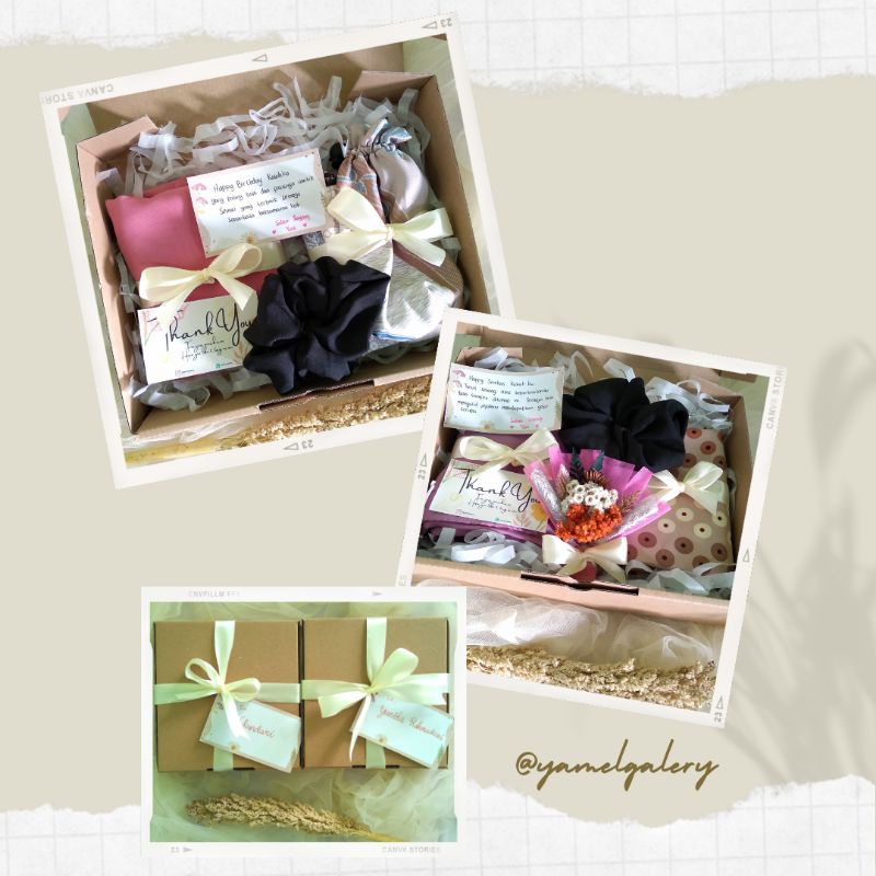 kado ultah birthday anniversary - hampers box jilbab snack cemilan murah