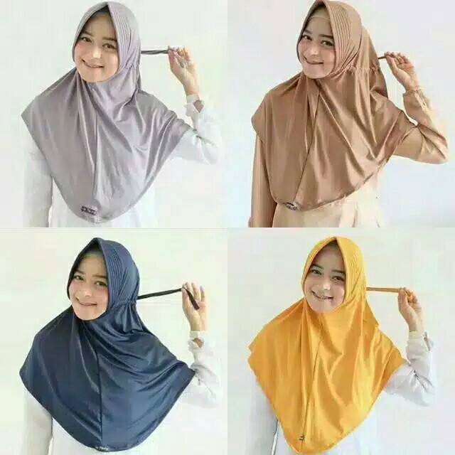 Aneka jilbab Serut polos instan licra #hijab