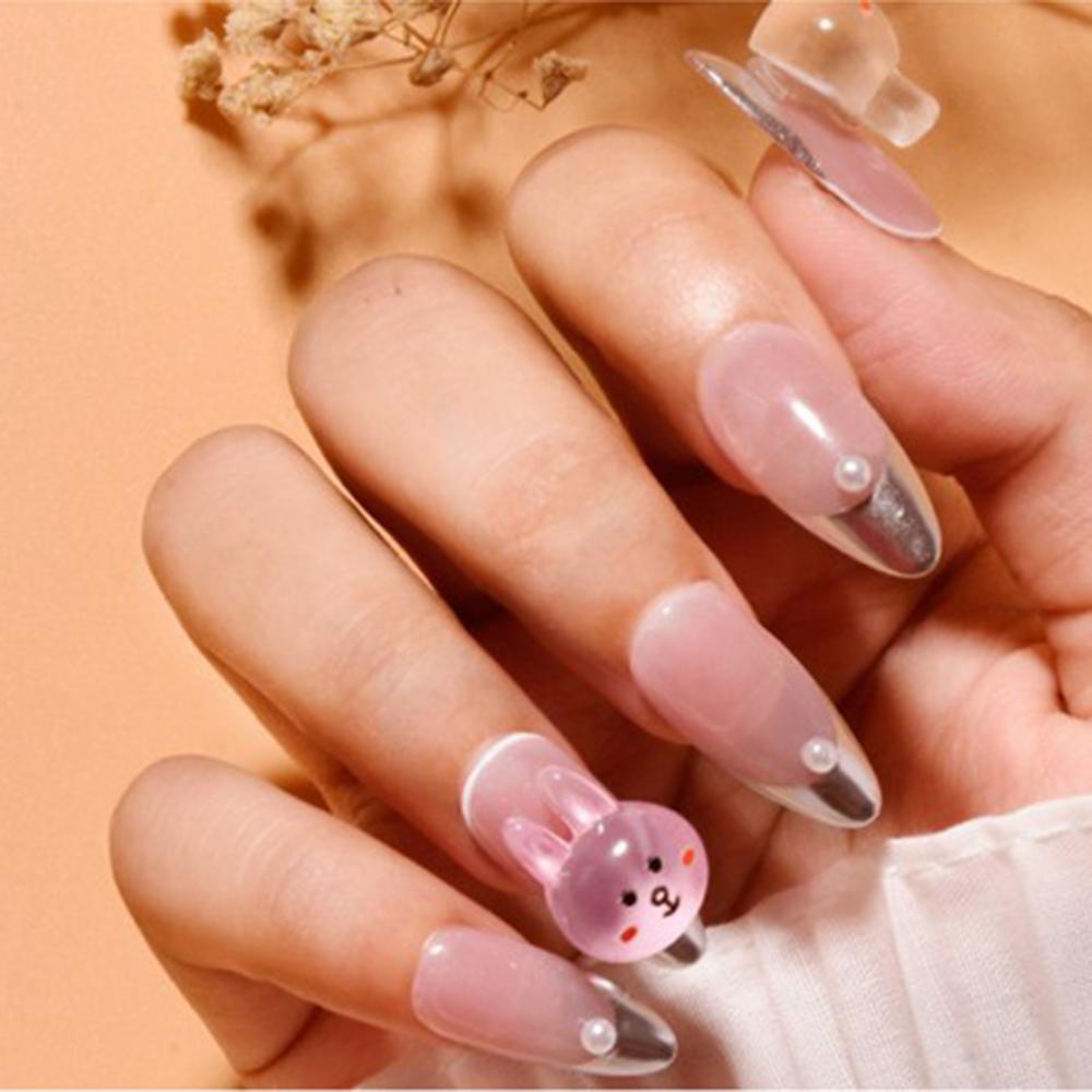 AUGUSTINA Agustina Dekorasi Nail Art 3D Hewan Kelinci Kartun Beruang DIY Dekorasi Nail Art Aksesoris