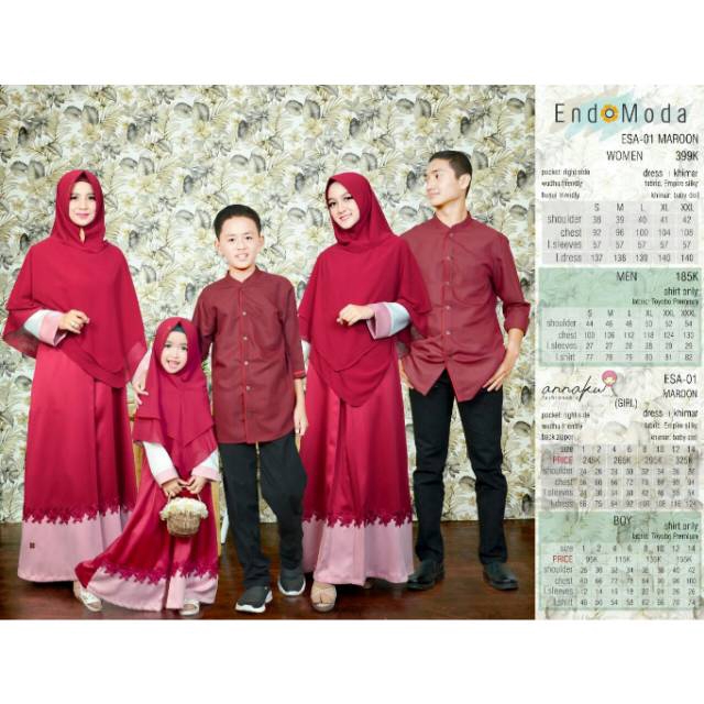 Baju Aanak/baju lebaan, GAMIS & KOKO ANAK ENDOMODA ESA 01 MAROON