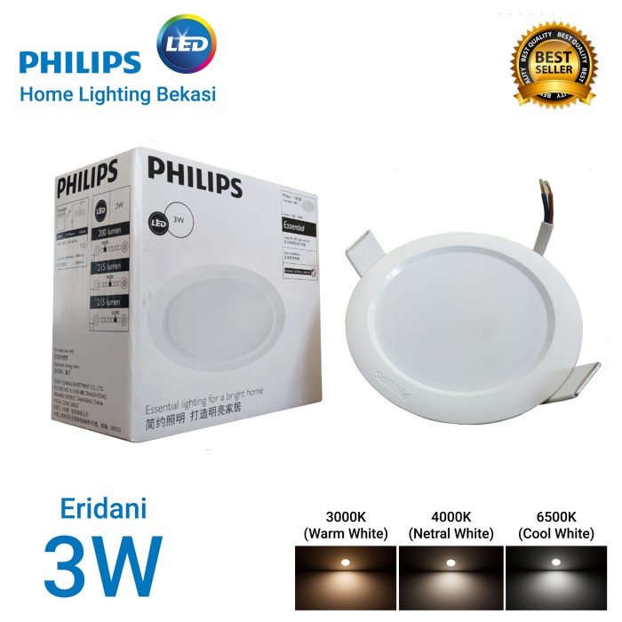 LAMPU DOWNLIGHT LED PHILIPS ERIDANI 3 WATT 3WATT 3 W 3W