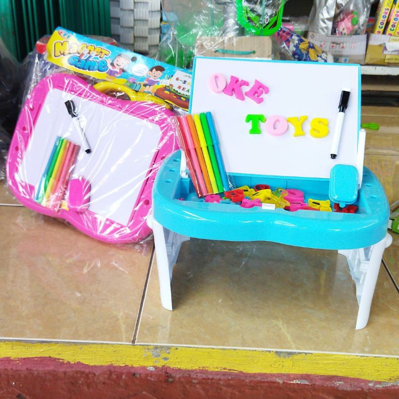 

oketoys mainan edukasi meja papan tulis magnetic magnet game