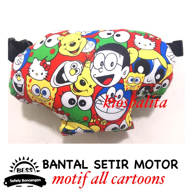 BANTAL SETIR MOTOR/BANTAL ANAK UNTUK STANG MOTOR/BANTAL BONCENGAN MOTOR KARAKTER