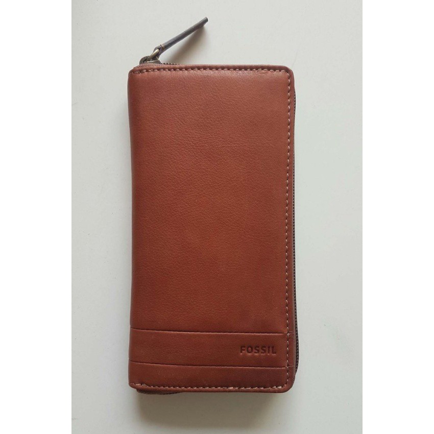 Promo Fossil Lufkin Long Wallet - Medium Brown, SML 1447210 Berkualitas