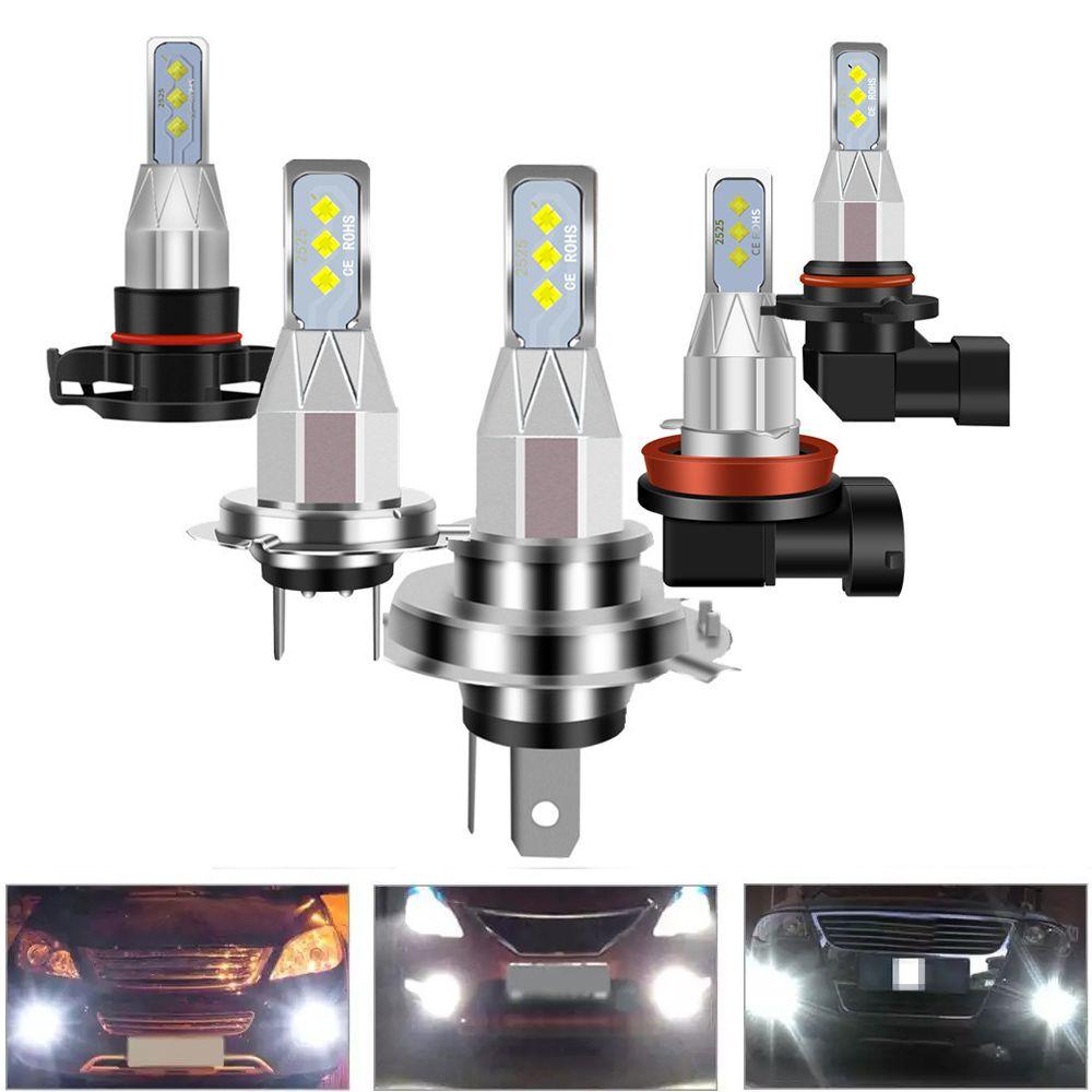 Populer 2pcs Lampu Kabut Mobil 80W 2525 Terang H4 H7 H8 H11 9005 9006 Hi/Low Kit Beam LED 80W DRL