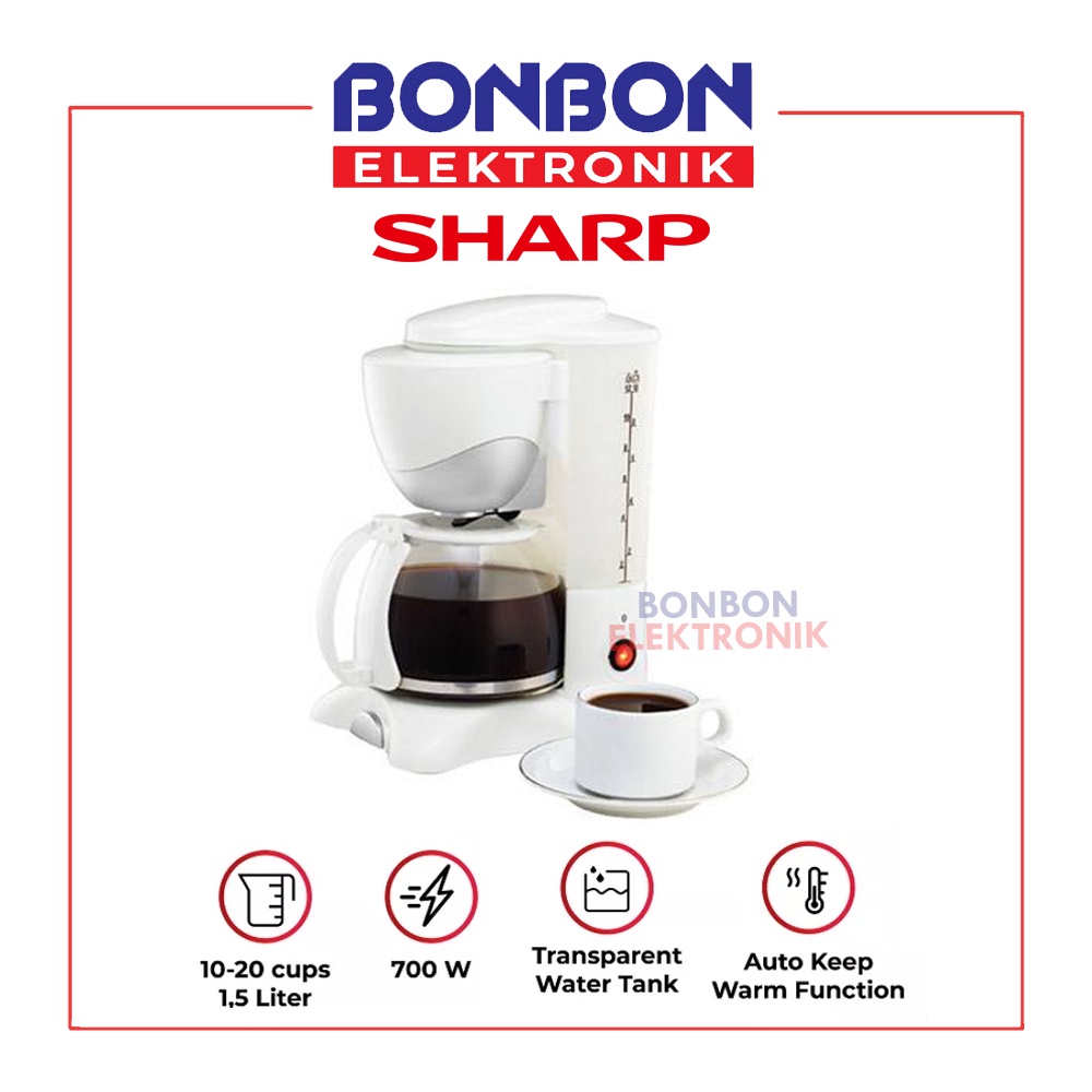 Sharp HM-80L(W) Coffee Maker 1.5 Liter / HM-80L-W Pembuat Kopi