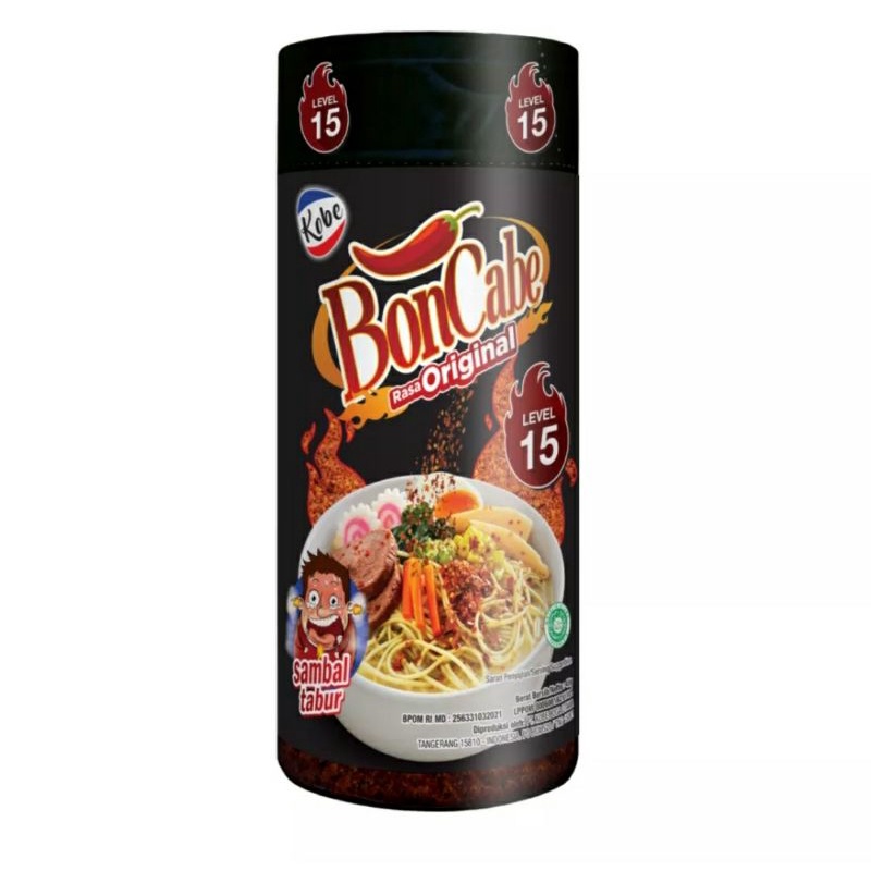 BOTOL Boncabe Kobe Sambal Pedas Tabur Original 50 gr Level Lv 10 15 30 Nikmat Masak Makan