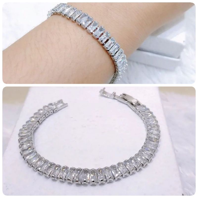 Gelang Titanium Asli Full mata Kilau Mirip emas asli Premium Quality Anti Karat Anti Alergi Stainless steel ori 92889