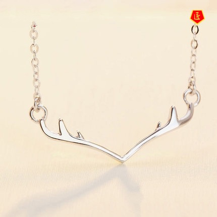 [Ready Stock]Simple Silver Elk Necklace Korean Style Fashion Special-Interest