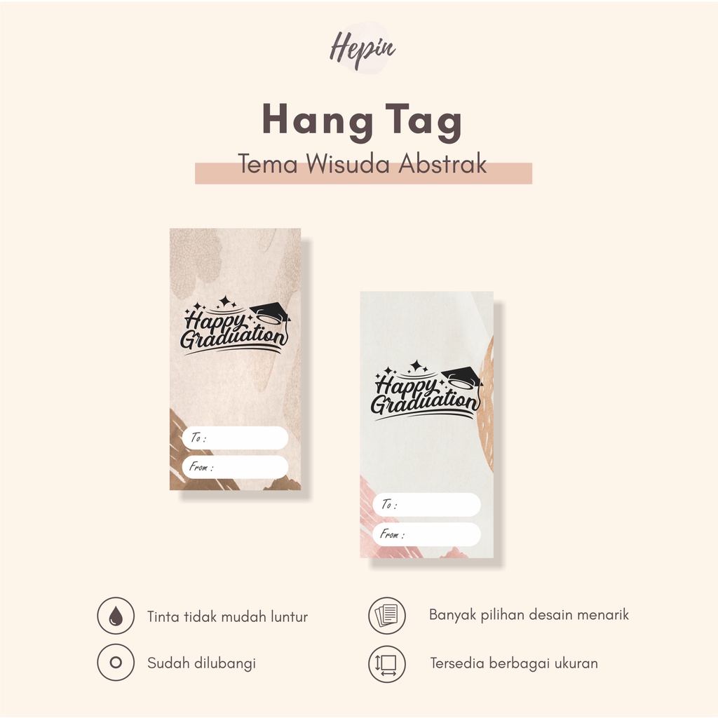 

custom/cetak hang tag tema WISUDA ABSTRAK/murah/label tag
