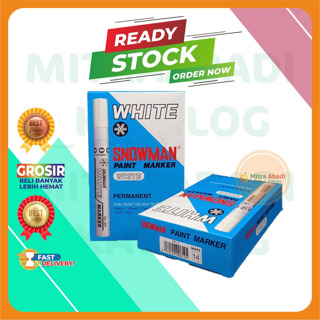 

(1 PCS) SPIDOL SNOWMAN PERMANENT PUTIH | SNOWMAN PAINT MARKER NO.WP WHITE