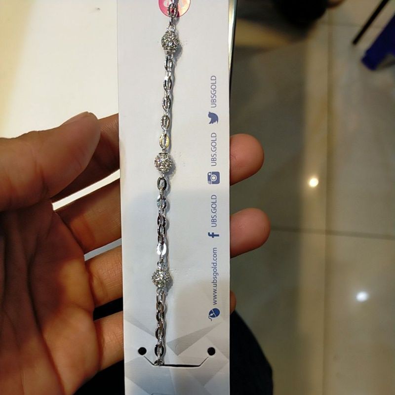 gelang emas putih mata bola