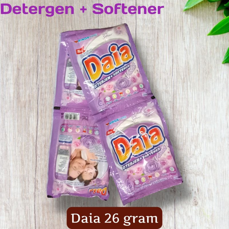 Daia Detergen dan Softener sabun Cuci pakaian 6 PCS ATAU 1 RENCENG 23 gram