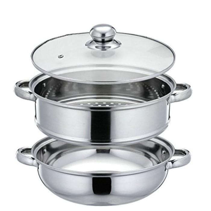 Panci Nadalan Stainless Steel Stack Steam Pot Set Saucepot Double Boiler Coo