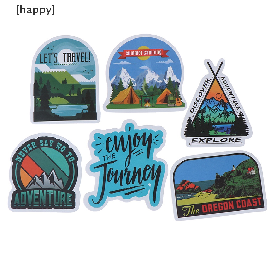 Ha 50 Pcs Stiker Motif Pemandangan Camping Untuk Dekorasi Koperlaptopgitar