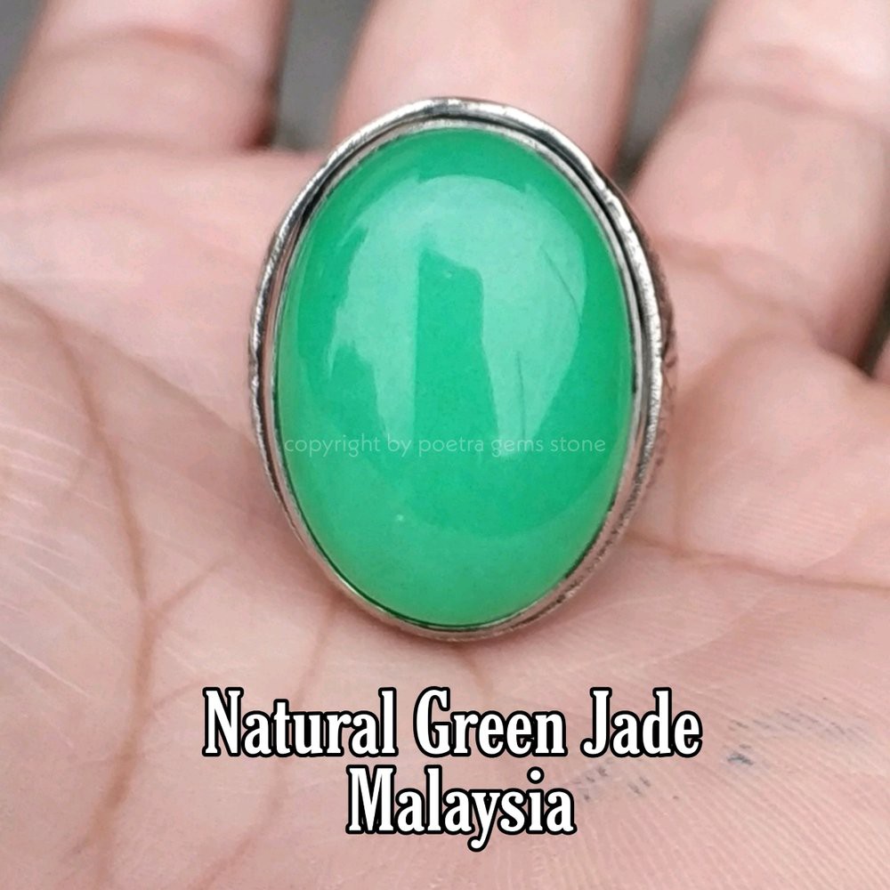 CINCIN BATU AKIK NATURAL GREEN JADE MALAYSIA GIOK BIG SIZE