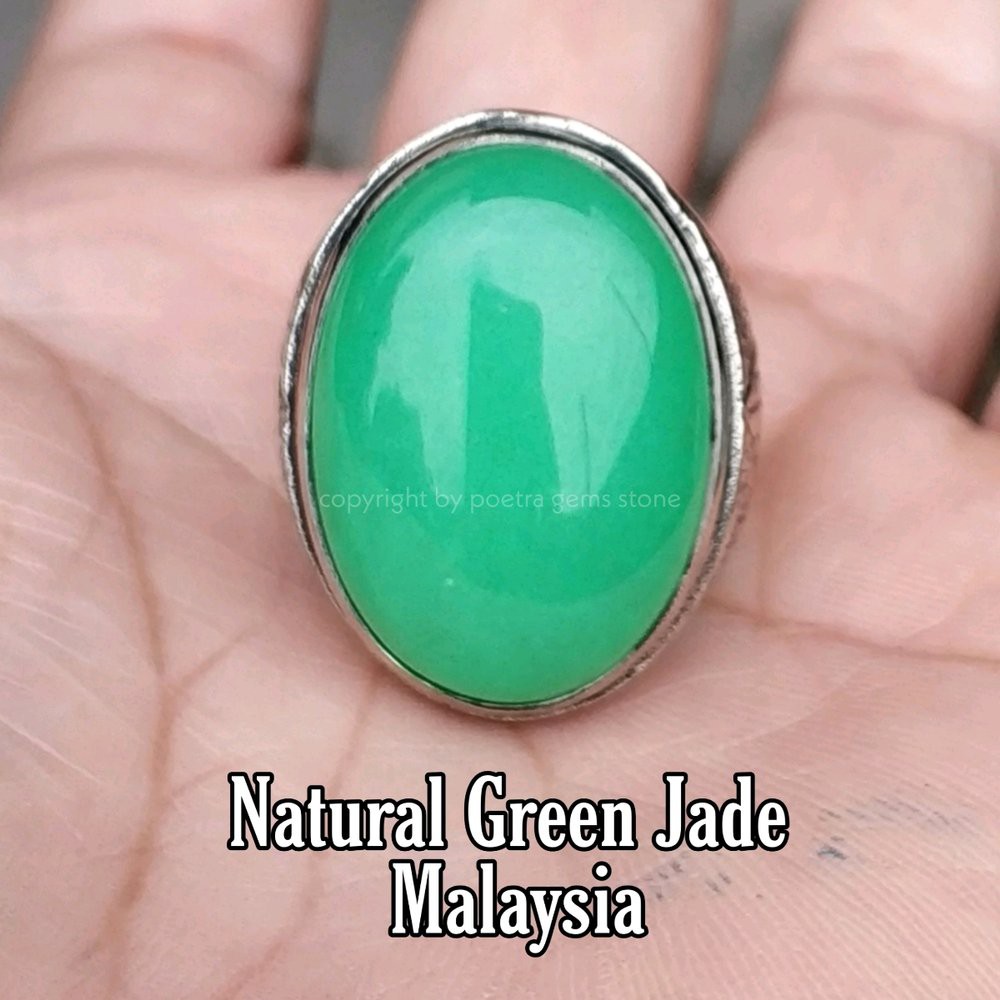 CINCIN BATU AKIK NATURAL GREEN JADE MALAYSIA GIOK BIG SIZE