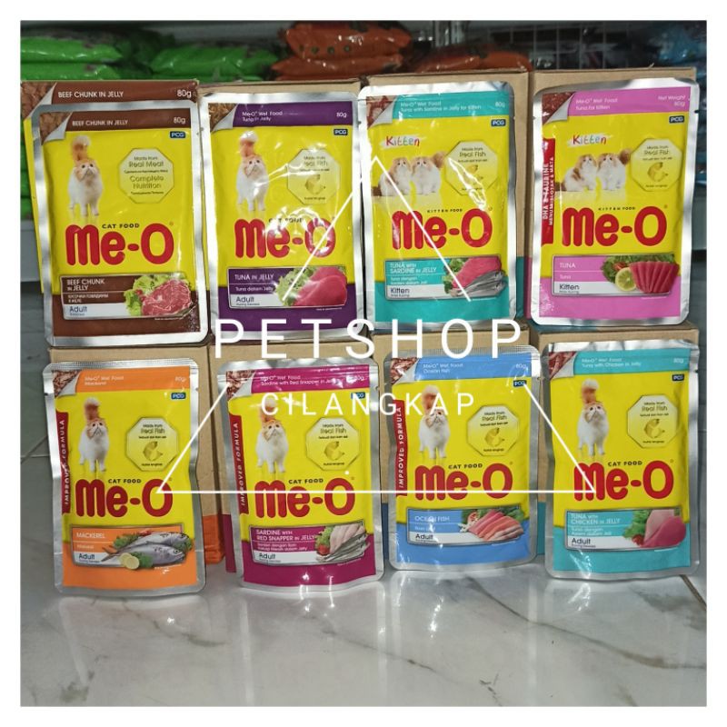 meo sachet 80gram meo pouch all varian makanan kucing basah