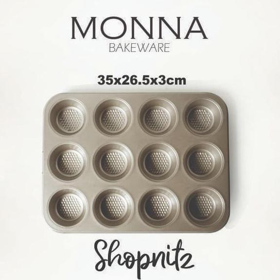 Muffin Pan 12 Cups Monna Bakeware - Cetakan Cupcake