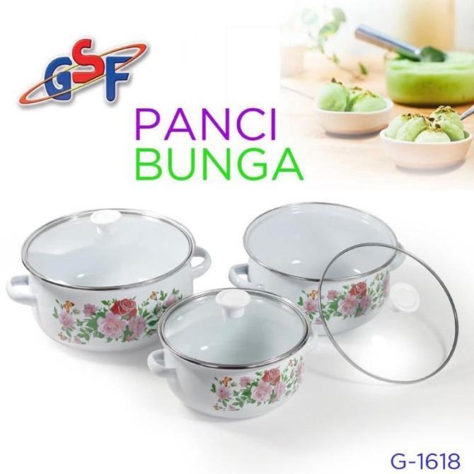 Gsf Panci Bunga Metalik Set Isi 3 Pcs Literazhii