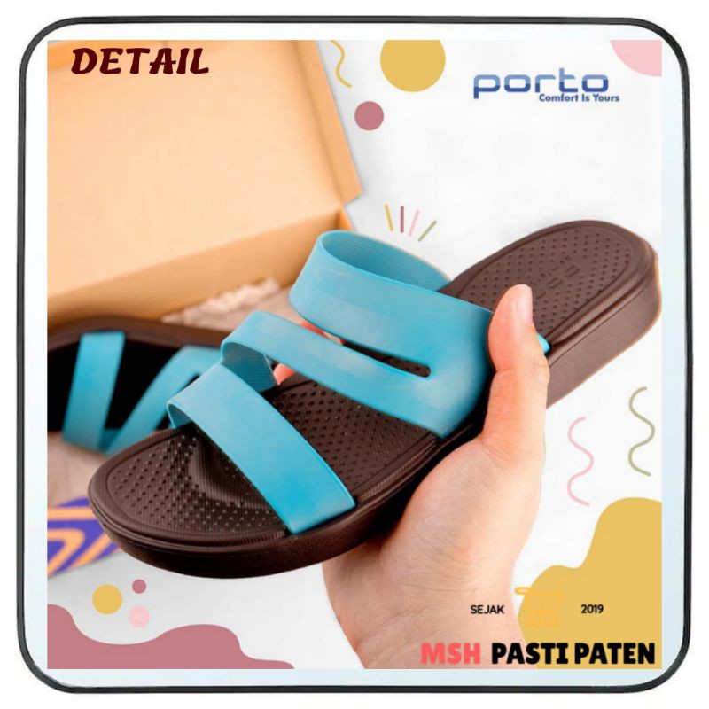 PORTO-3027 Sandal selop wanita dewasa ban 3 Sandal karet selop wanita