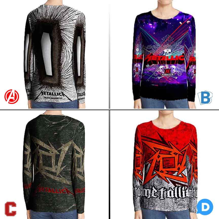 Metallica Tshirt Kaos Metallica Rock Band T-Shirt SKU - 7434106449433 Kaos Tangan Panjang