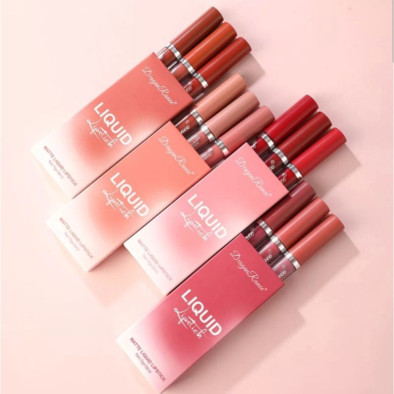 LIPSTIK TAHAN AIR ISI 3 BUAH LIPSTIK MATTE VELVET TAHAN LAMA TAHAN AIR ISI 3 BUAH/SET