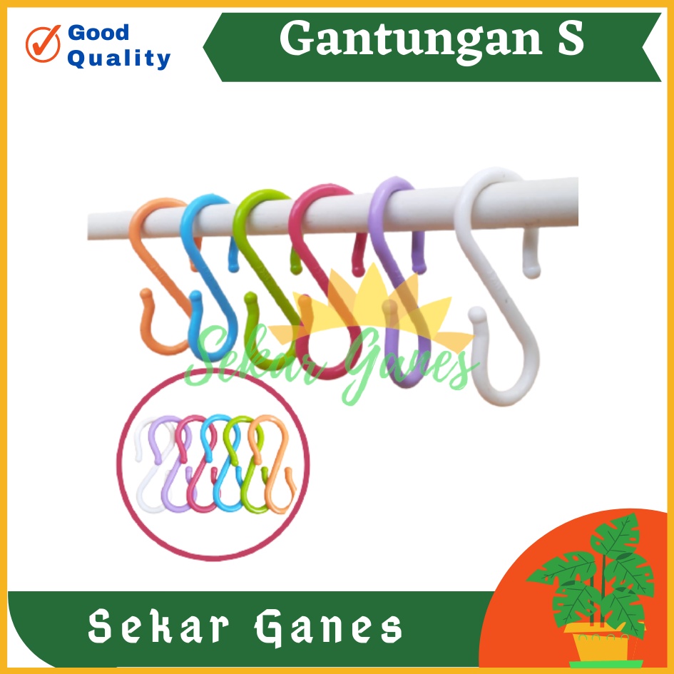 Sekarganes Hook S Gantungan Serbaguna Cantolan Pot Dinding Tembok Pot Gantung Pagar Bunga Tanaman Hias Kuat Bagus Hanger Pengait Sling - Bukan Gantungan Cantolan Besi Kawat